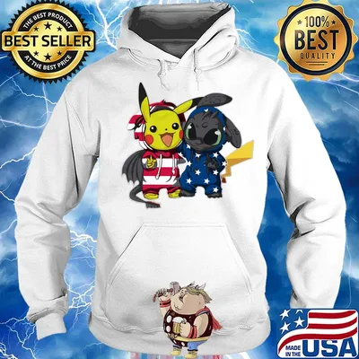 Pokemon and toothless america 4th of july independence day s Hoodie