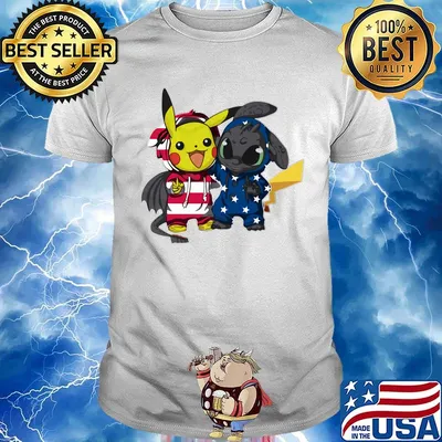 Pokemon and toothless america 4th of july independence day shirt
