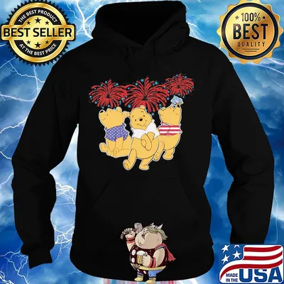 Pooh firework american flag independence day s Hoodie