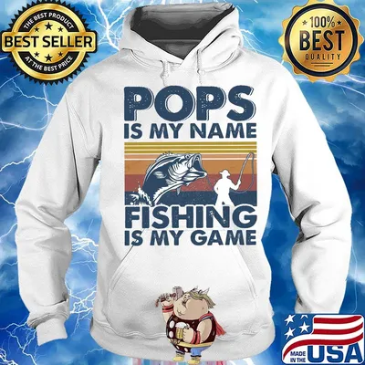 Pops is my name fishing is my game vintage retro s Hoodie