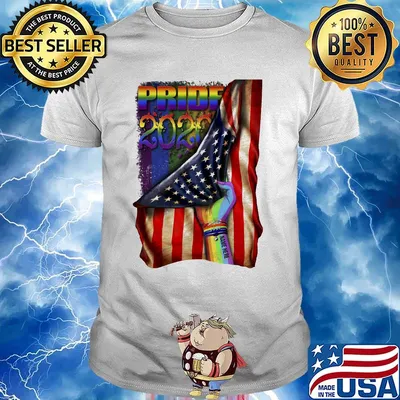 Pride 2020 American flag LGBT independence day shirt
