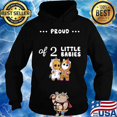 Proud of 2 little babies groot and unicorn s Hoodie