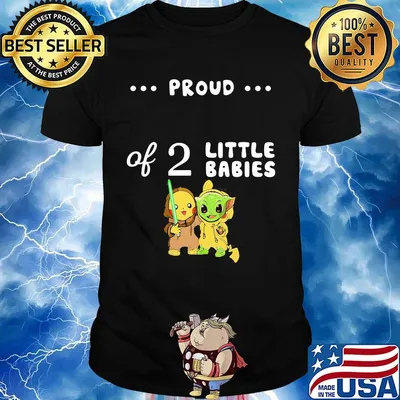 Proud of 2 little babies pokemon and baby yoda shirt