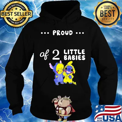 Proud of 2 little babies pokemon and stitch s Hoodie