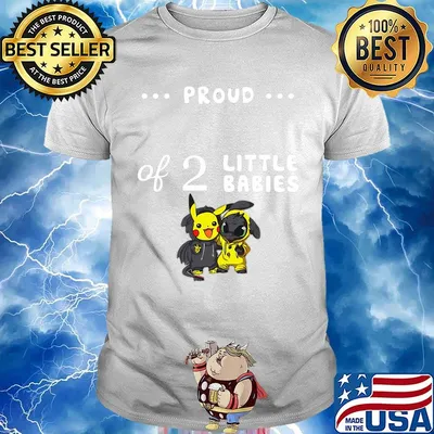 Proud of 2 little babies pokemon and toothless shirt