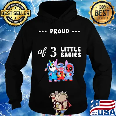 Proud of 3 little babies unicorn grinch and spider man s Hoodie