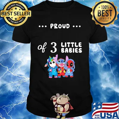 Proud of 3 little babies unicorn grinch and spider man shirt