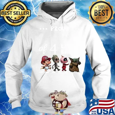Proud of 4 little babies mario baby groot baby yoda abbey road s Hoodie