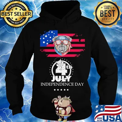 Pug american flag america 4th of july independence day s Hoodie
