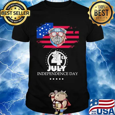 Pug american flag america 4th of july independence day shirt
