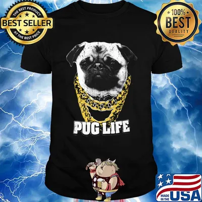 Pug Life Gold Necklace Shirt