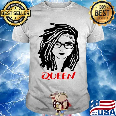 Queen Black Red Wearing Glasses Shirt
