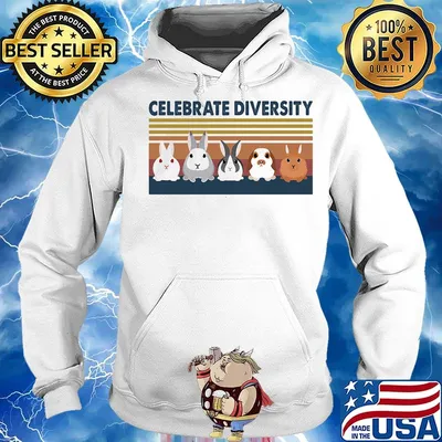 RabbitCelebrate diversity vintage retro s Hoodie