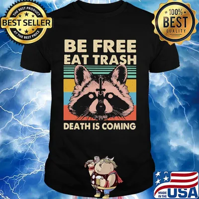 Raccoon be free eat trash death is coming vintage retro shirt