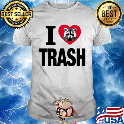 Raccoon i love trash heart shirt