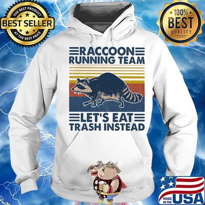 Raccoon running team let's eat trash instead vintage retro s Hoodie