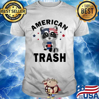 Racoon American trash flag veteran Independence day shirt
