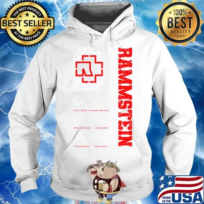 Rammstein members signatures american flag independence day s Hoodie