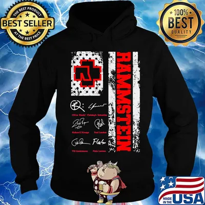 Rammstein members signatures american flag independence day s Hoodie