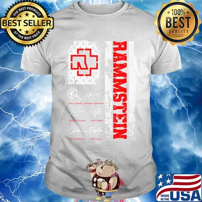 Rammstein members signatures american flag independence day shirt