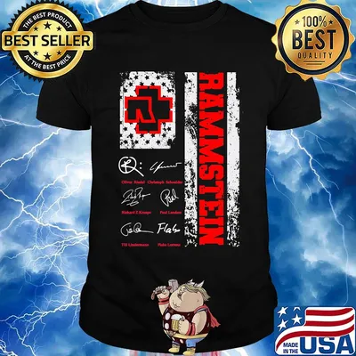 Rammstein members signatures american flag independence day shirt
