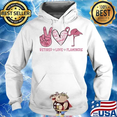 Retied Love Flamingos Hand Heart Pink Shirt Hoodie