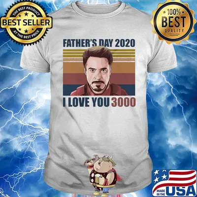 Robert downey jr iron man father's day 2020 i love you 3000 vintage retro shirt