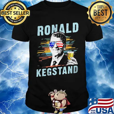 Ronald kegstand drink american flag independence day shirt
