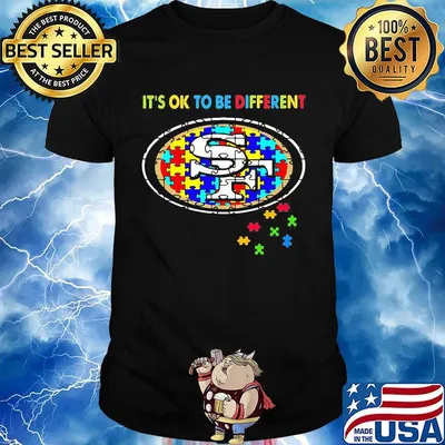 San francisco 49ers it's ok to be different autism awareness shirt