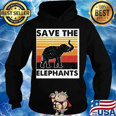 Save the elephant vintage retro s Hoodie