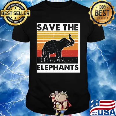 Save the elephant vintage retro shirt