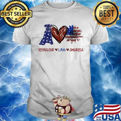 Schnauzer love america 4th of july independence day shirt