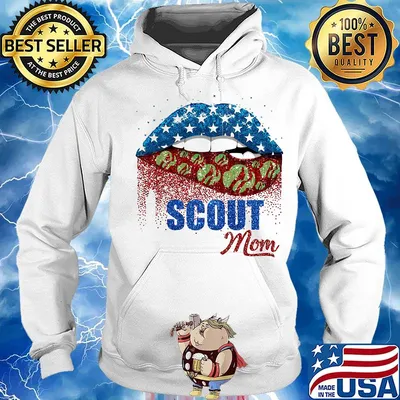 Scout mom lip American flag veteran Independence day s Hoodie