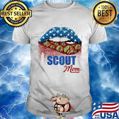 Scout mom lip American flag veteran Independence day shirt