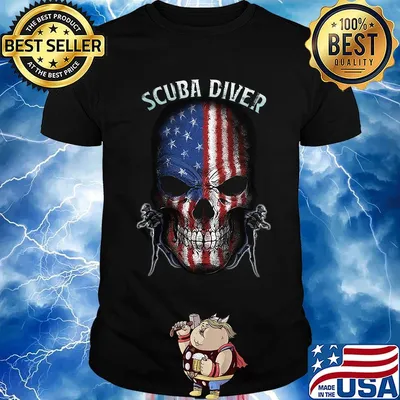 Scuba Diver American Flag Independence Day Skullcap Shirt