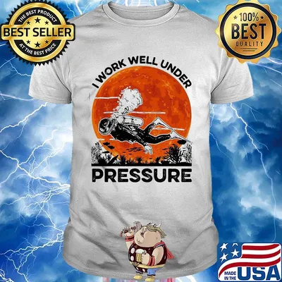 Scuba diving i work well under pressure sunset shirt