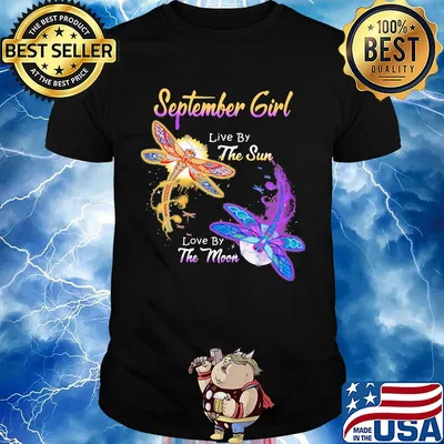 SEPTEMBER GIRL LIVE BY THE SUN LOVE BY THE MOON DRAGONFLY SHIRT