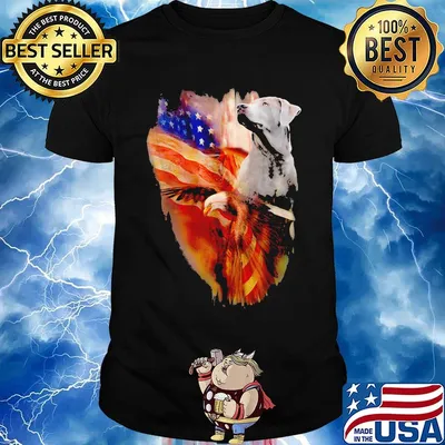 Silver Labrador Retriever American Wings Independence Day Shirt