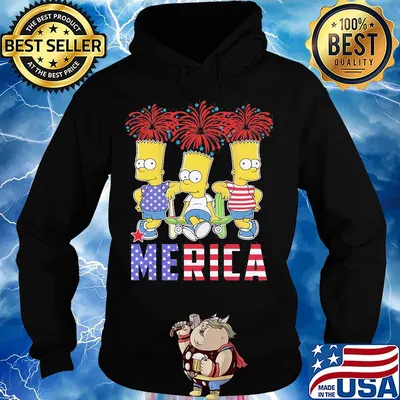 Simpsons merica firework american flag independence day s Hoodie
