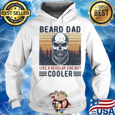 Skull beard dad like a regular dad but cooler happy father's day vintage retro s Hoodie