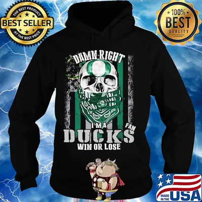 Skull damn right I'm a oregon ducks fan win or lose american flag independence day s Hoodie