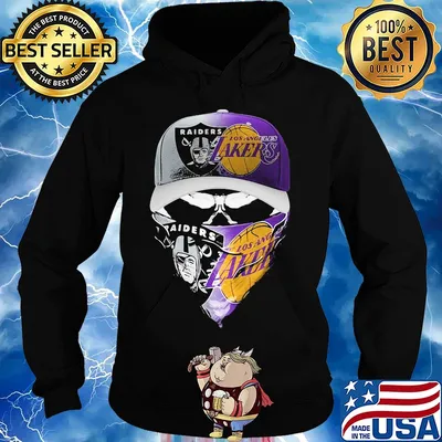 Skull face mask oakland raiders and los angeles lakers s Hoodie