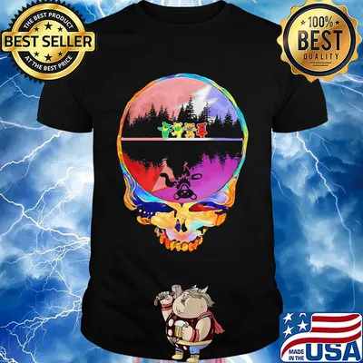 Skull hippie bear water reflection shirt