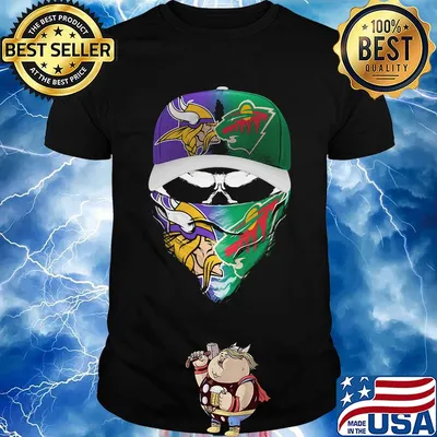 Skull mask minnesota vikings and minnesota wild shirt