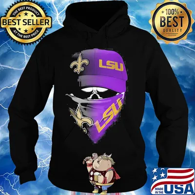 Skull mask new orleans saints and LSU Tigers football s Hoodie
