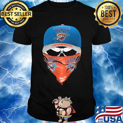 Skull mask oklahoma city thunder basketball logo shirt