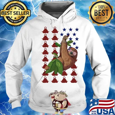 Sloth american flag happy independence day s Hoodie