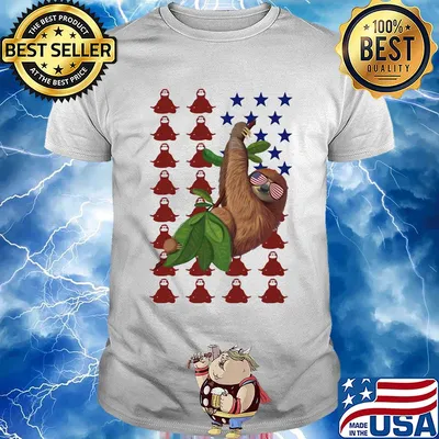 Sloth american flag happy independence day shirt