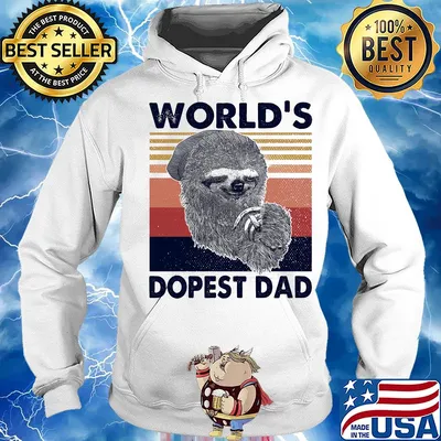 Sloth world's dopest dad happy father's day vintage retro s Hoodie