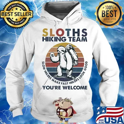 Sloths hiking team slow hikers make fast hikers look good you're welcome vintage retro s Hoodie